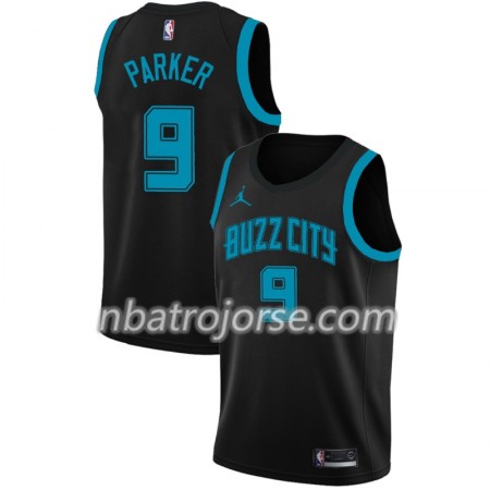 Män Charlotte Hornets Tröja Tony Parker 9 2018-19 Jordan Brand City Edition Svart Swingman